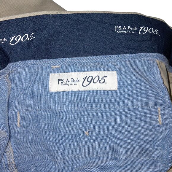 Jos A Bank 1905 Men's Pants Khaki 36x27 100% Cotton - Picture 5 of 6